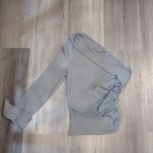 Zara one shoulder Light Gray Blouse